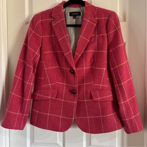 SALE Talbots 10 Wool Blend Lined Blazer Checkered Plaid Corpcore Notched Collar
